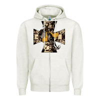 Oatmeal Heather Leopard Bucking Bronco Zipper Hoodie - Bettercallsaul