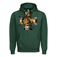 Sports Green Leopard Bucking Bronco Zipper Hoodie - Bettercallsaul