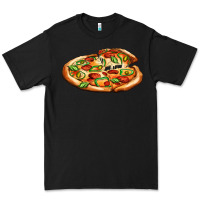 Black big pizza Premium Tee - AdoDesignShop