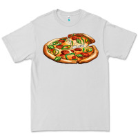 Dove Grey big pizza Premium Tee - AdoDesignShop