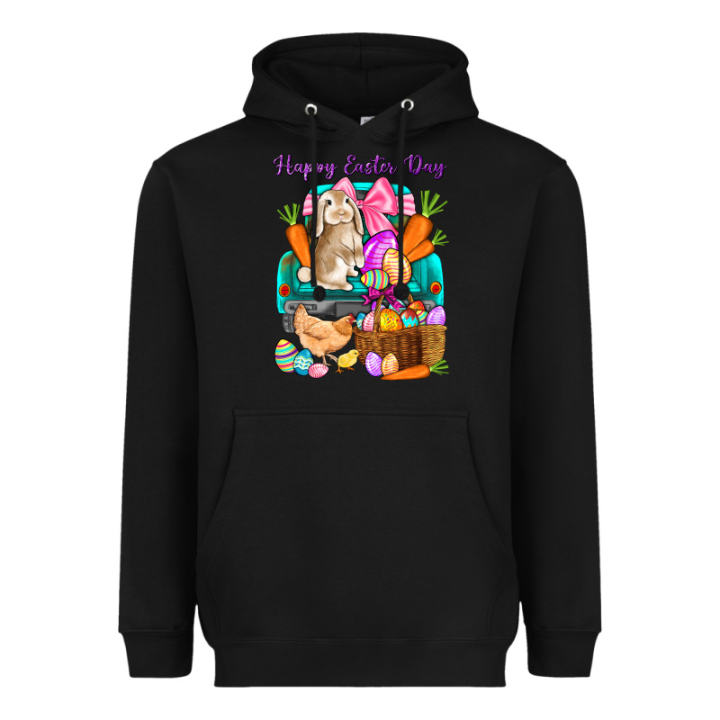 Happy Easter Day Truck Heavyweight Hoodie by HowdyJamesFarm | Teevron