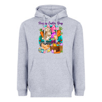 Heather Grey Happy Easter Day truck Heavyweight Hoodie - HowdyJamesFarm