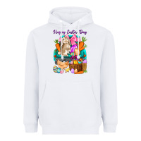 White Happy Easter Day truck Heavyweight Hoodie - HowdyJamesFarm
