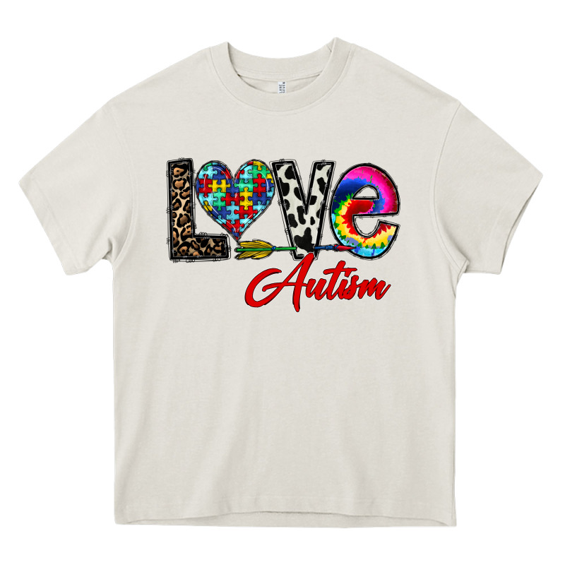 Love Autism Heavy Core Tee by CowhideDigitalArt | Teevron