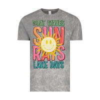 Cloud Rock boat waves sun rays lake days Vintage Tee - JahusDesignShop