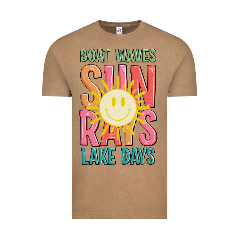 Boat Waves Sun Rays Lake Days Vintage Tee by JahusDesignShop | Teevron