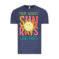 Vintage Denim boat waves sun rays lake days Vintage Tee - JahusDesignShop