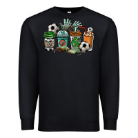 Black Soccer coffee cups Premium Sweatshirt - HowdyJamesFarm