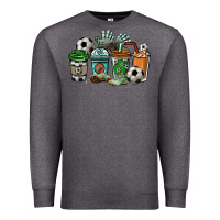 Charcoal Heather Soccer coffee cups Premium Sweatshirt - HowdyJamesFarm