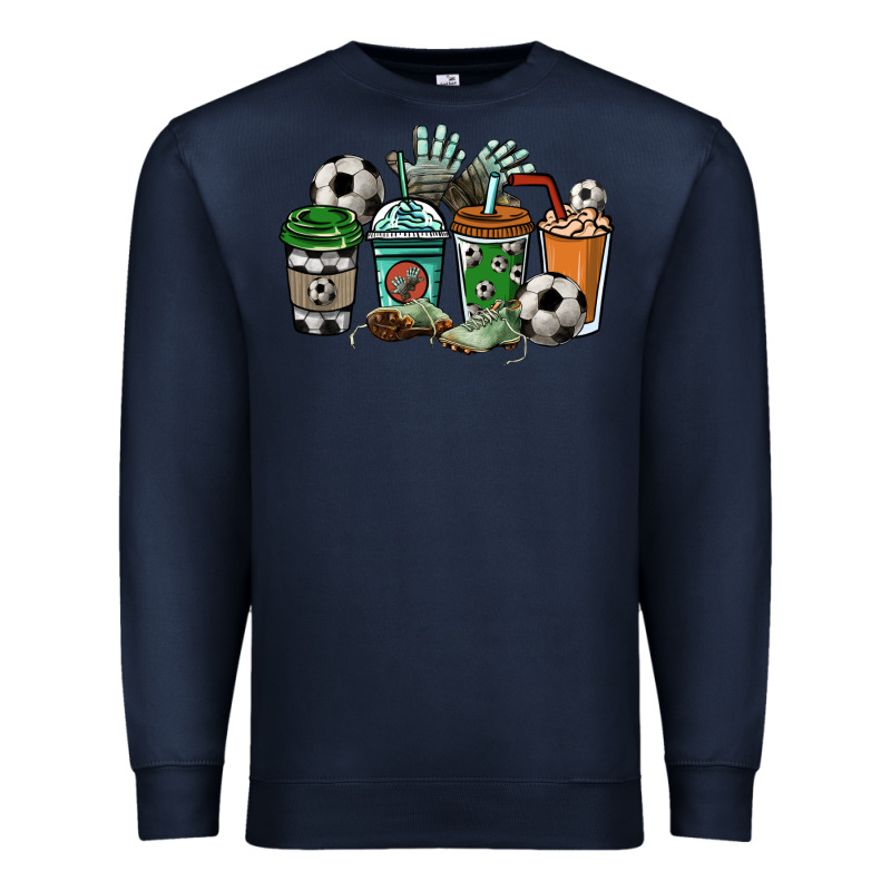Soccer Coffee Cups Premium Sweatshirt by HowdyJamesFarm | Teevron