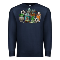 Navy Soccer coffee cups Premium Sweatshirt - HowdyJamesFarm