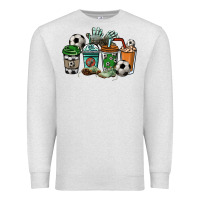 Oatmeal Heather Soccer coffee cups Premium Sweatshirt - HowdyJamesFarm