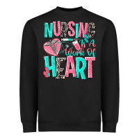 Black nursing is a work of heart Heavyweight Sweatshirt - NancyCooperArtShop