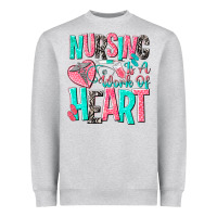 Heather Grey nursing is a work of heart Heavyweight Sweatshirt - NancyCooperArtShop