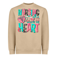 Nursing Is A Work Of Heart Heavyweight Sweatshirt | Teevron