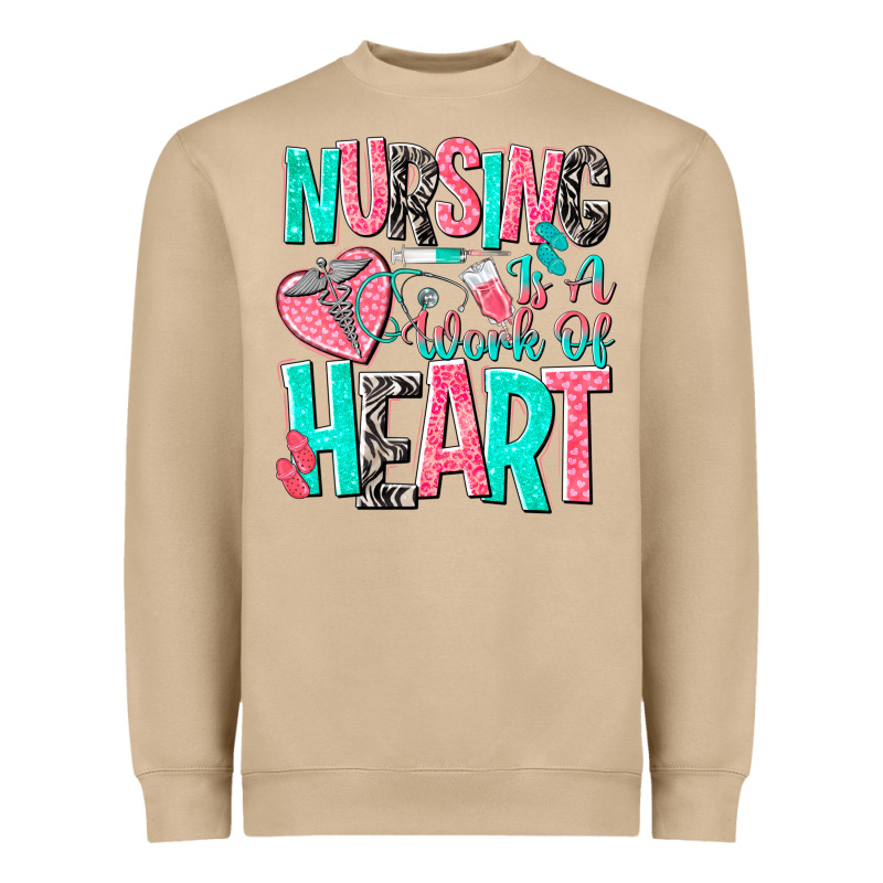 Nursing Is A Work Of Heart Heavyweight Sweatshirt by NancyCooperArtShop | Teevron