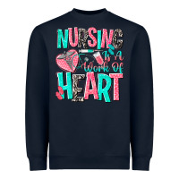 Navy nursing is a work of heart Heavyweight Sweatshirt - NancyCooperArtShop