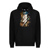 Black Lightning bolt Baseball Premium Hoodie - HowdyJamesFarm