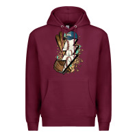 Burgundy Lightning bolt Baseball Premium Hoodie - HowdyJamesFarm