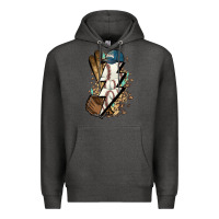 Charcoal Heather Lightning bolt Baseball Premium Hoodie - HowdyJamesFarm