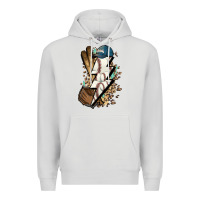 Dove Grey Lightning bolt Baseball Premium Hoodie - HowdyJamesFarm