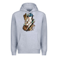 Heather Grey Lightning bolt Baseball Premium Hoodie - HowdyJamesFarm