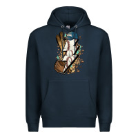 Navy Lightning bolt Baseball Premium Hoodie - HowdyJamesFarm