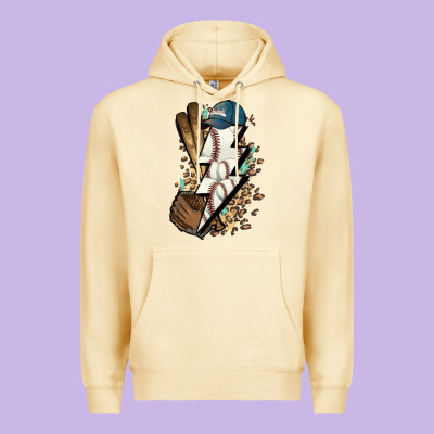 Lightning Bolt Baseball Premium Hoodie Designed By Howdyjamesfarm