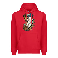 Red Lightning bolt Baseball Premium Hoodie - HowdyJamesFarm