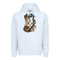 White Lightning bolt Baseball Premium Hoodie - HowdyJamesFarm