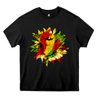 Black juneteenth sunflower Heavy Core Tee - HRA Design Shop