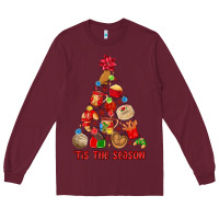 Burgundy tis the season mexican christmas Long Sleeve Tee - MaliasSmallBusiness