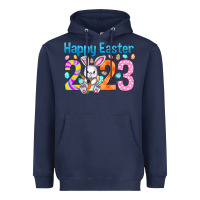 Navy Happy Easter 2023 Easter Day Heavyweight Hoodie - HowdyJamesFarm