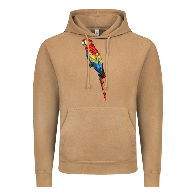 Scarlet Macaw Parrot Vintage Hoodie by LillyAllenDesigns | Teevron