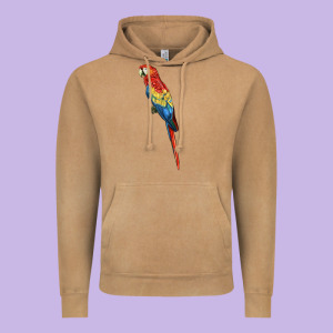 Scarlet Macaw Parrot Vintage Hoodie Designed By Lillyallendesigns