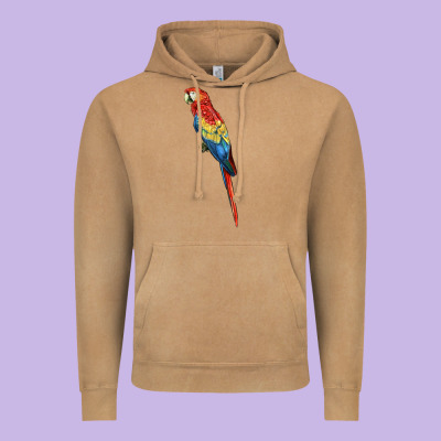 Scarlet Macaw Parrot Vintage Hoodie Designed By Lillyallendesigns