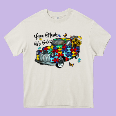 Love Needs No Words Heavy Core Tee Designed By Cowhidedigitalart