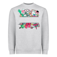 Heather Grey custom name nurse Heavyweight Sweatshirt - NancyCooperArtShop