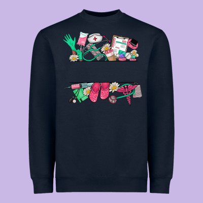 Custom Name Nurse Heavyweight Sweatshirt Designed By Nancycooperartshop