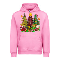 Fuchsia Pink christmas with american football trees bbs Urban Hoodie - BundleAndBundleShop