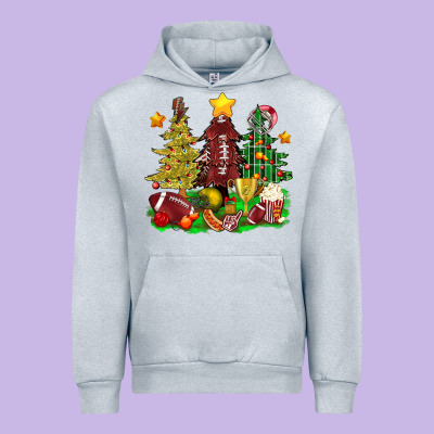 Christmas With American Football Trees Bbs Urban Hoodie Designed By Bundleandbundleshop
