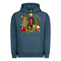 Pigment Midnight Navy christmas with american football trees bbs Urban Hoodie - BundleAndBundleShop
