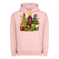 Pigment Salmon christmas with american football trees bbs Urban Hoodie - BundleAndBundleShop