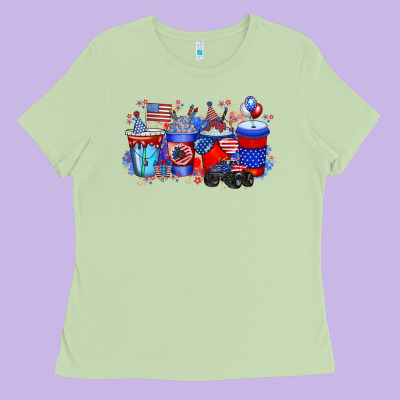 American Drink Ladies Tee Designed By Racoondesign