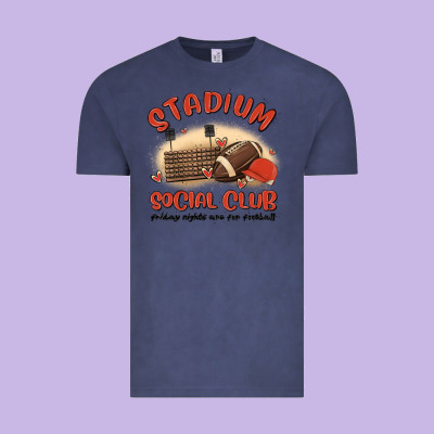 Stadium Social Club Football Vintage Tee Designed By Maliassmallbusiness