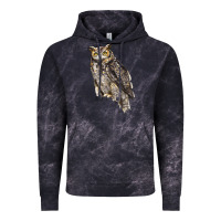 Cloud Black Great Horned Owl Vintage Hoodie - LillyAllenDesigns