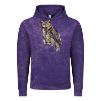 Cloud Purple Great Horned Owl Vintage Hoodie - LillyAllenDesigns
