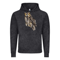 Vintage Black Great Horned Owl Vintage Hoodie - LillyAllenDesigns