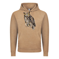 Vintage Coffee Great Horned Owl Vintage Hoodie - LillyAllenDesigns