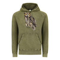 Great Horned Owl Vintage Hoodie | Teevron